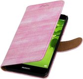 Wicked Narwal | Lizard bookstyle / book case/ wallet case Hoes voor Huawei Nova 2 Plus Roze