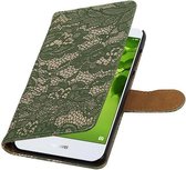 Wicked Narwal | Lace bookstyle / book case/ wallet case Hoes voor Huawei Nova 2 Donker Groen