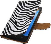 Wicked Narwal | Zebra bookstyle / book case/ wallet case Hoes voor Motorola Moto C Wit