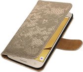 Wicked Narwal | Lace bookstyle / book case/ wallet case Hoes voor Samsung Galaxy J2 (2016 ) J210F Goud
