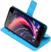 Wicked Narwal | Cross Pattern TPU bookstyle / book case/ wallet case voor HTC Desire 10 Pro Blauw