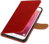 Wicked Narwal | Premium TPU PU Leder bookstyle / book case/ wallet case voor Samsung Galaxy C7 Rood
