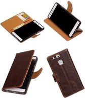 Wicked Narwal | Premium TPU PU Leder bookstyle / book case/ wallet case voor Huawei P9 Lite Mocca