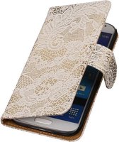 Wicked Narwal | Lace bookstyle / book case/ wallet case Hoes voor Samsung Galaxy Note 4 N910F Wit