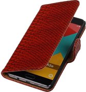 Wicked Narwal | Snake bookstyle / book case/ wallet case Hoes voor Samsung Galaxy A5 (2016) A510F Rood