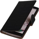 Wicked Narwal | Croco bookstyle / book case/ wallet case Hoes voor LG Nexus 4 Zwart