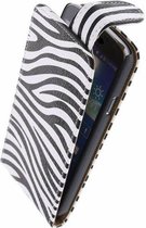 Wicked Narwal | Zebra Classic Flip Hoes voor HTC Desire 500 Wit