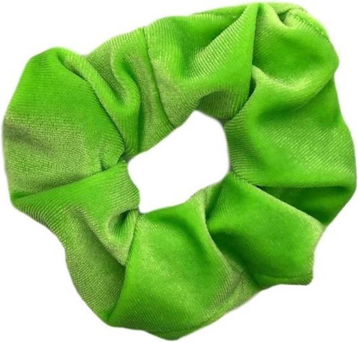 IRSA Scrunchie Velvet Neon Groen - haarwokkel - Haarelastiek - Haaraccessoire (1 stuk)