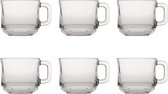 6x Verres à thé / verres à café Lys transparent 220 ml