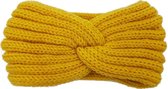 Haarband Twist Knitted Geel - Gebreide Haarband