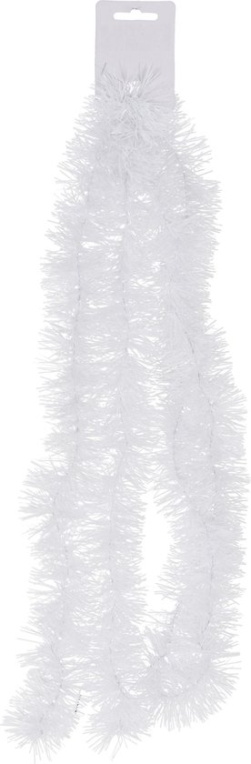 2x Kerstslingers 200 cm - folie lametta - Witte kerstboom versieringen | bol.com