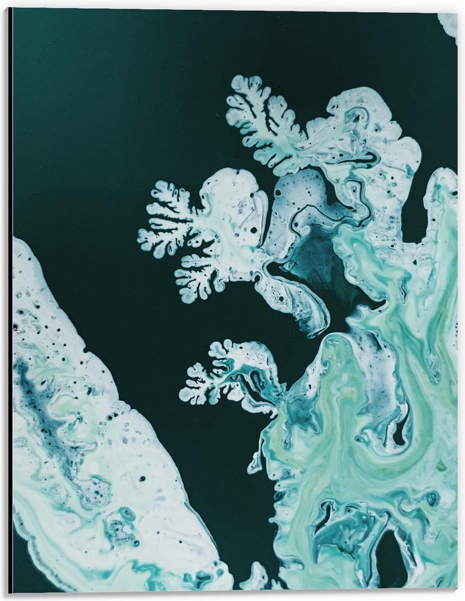 Dibond - Blauwe/Witte Verf - 30x40cm Foto op Aluminium (Met Ophangsysteem)