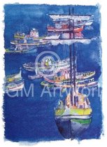 Ralf Westphal - Hafen von Sesimbra, Portugal Kunstdruk 70x100cm