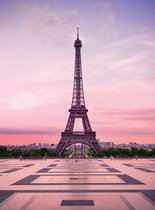 Fotobehang - Eiffel Tower At Sunset 192x260cm - Vliesbehang