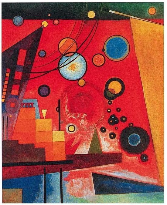 Kunstdruk Wassily Kandinsky - Schweres Rot 40x50cm