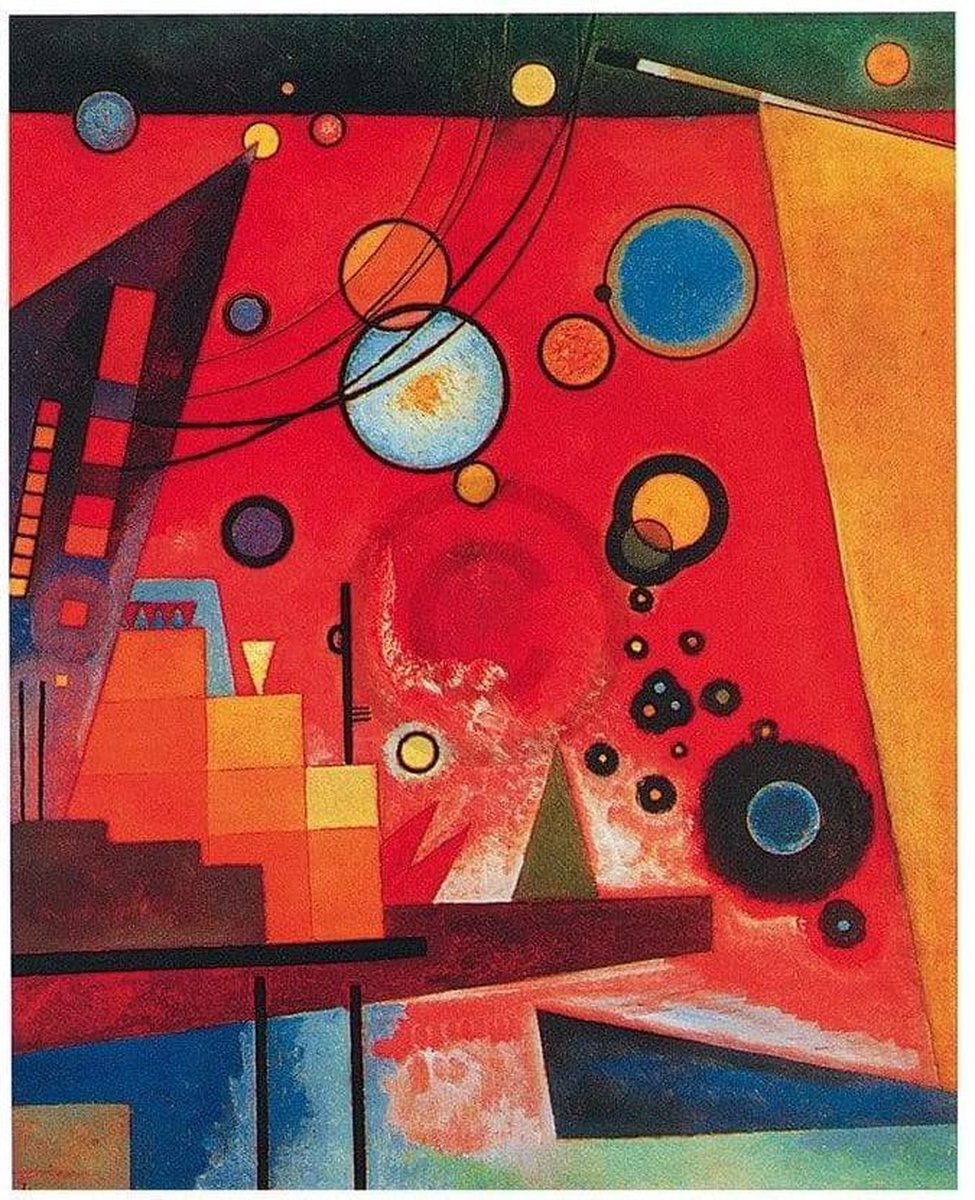 PGM Kunstdruk Wassily Kandinsky - Schweres Rot 40x50cm Divers