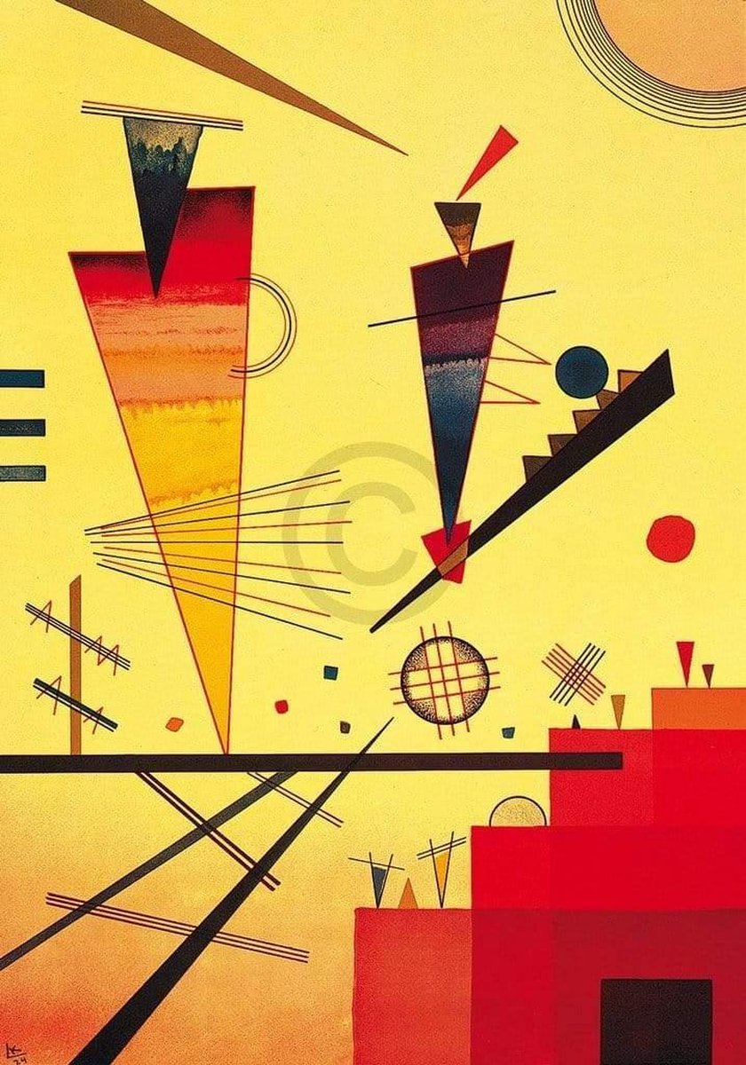 PGM Kunstdruk Wassily Kandinsky - Struttura allegra 70x100cm Divers