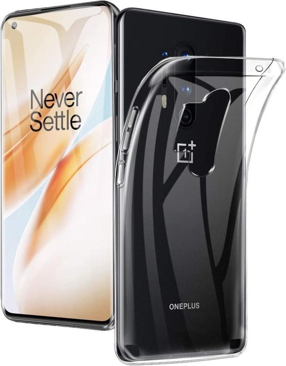 DrPhone OnePlus 8 PRO Hoesje - Ultra Dun Premium Soft-Gel Case - Transparant