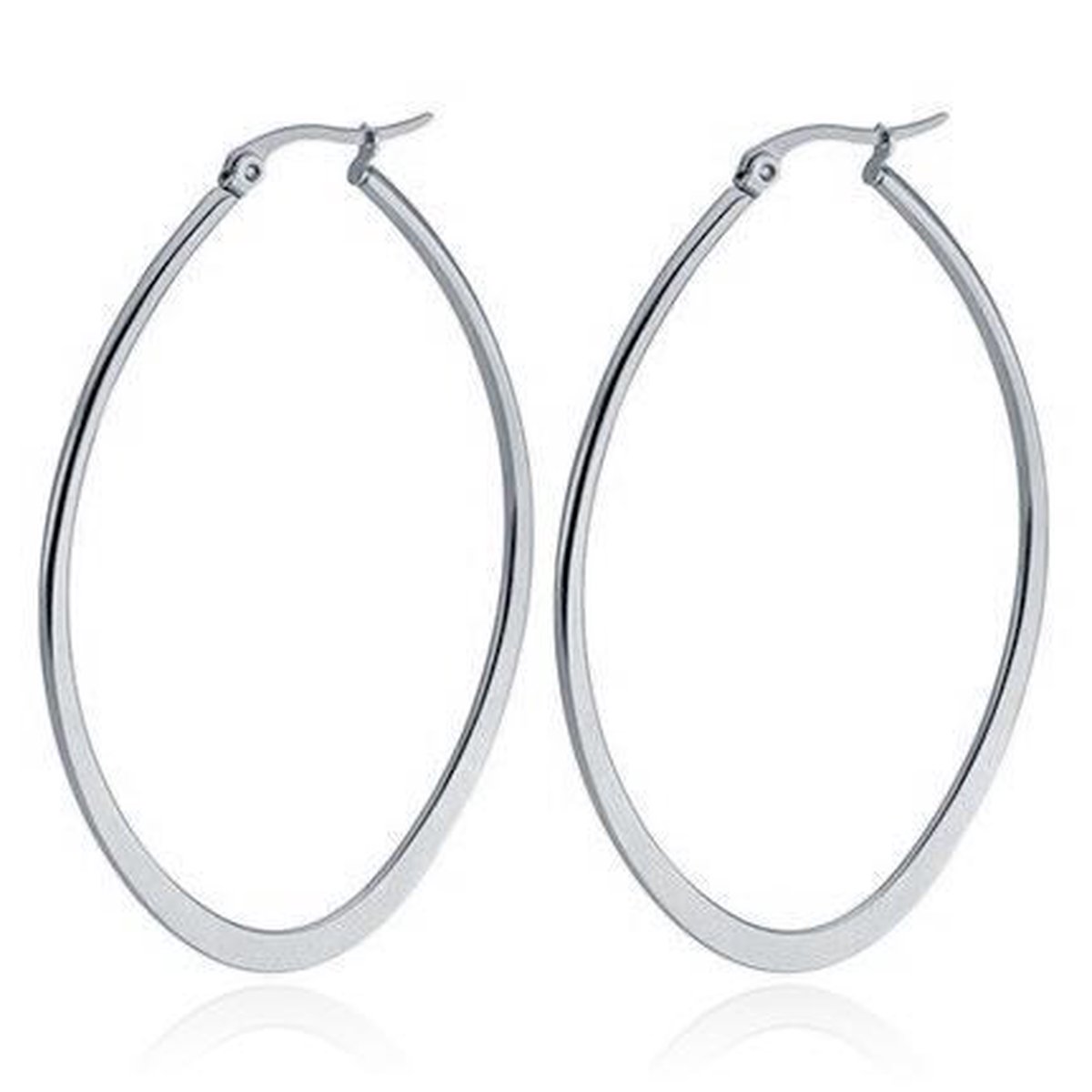 Ovale oorbellen Cilla Jewels Edelstaal Zilverkleurig-30mm