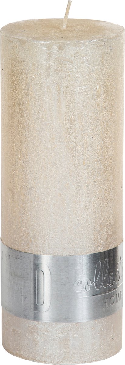 Kaars metallic creme 18x7cm