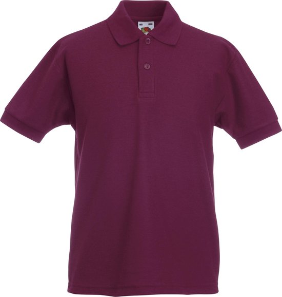 Fruit Of The Loom Kinder / Kinderen Unisex 65/35 Pique Polo Shirt (2 stuks) (Bordeaux)