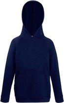 Fruit Of The Loom Kinderen Unisex Lichtgewicht Sweatshirt Met Capuchon / Hoodie (Donker Navy)