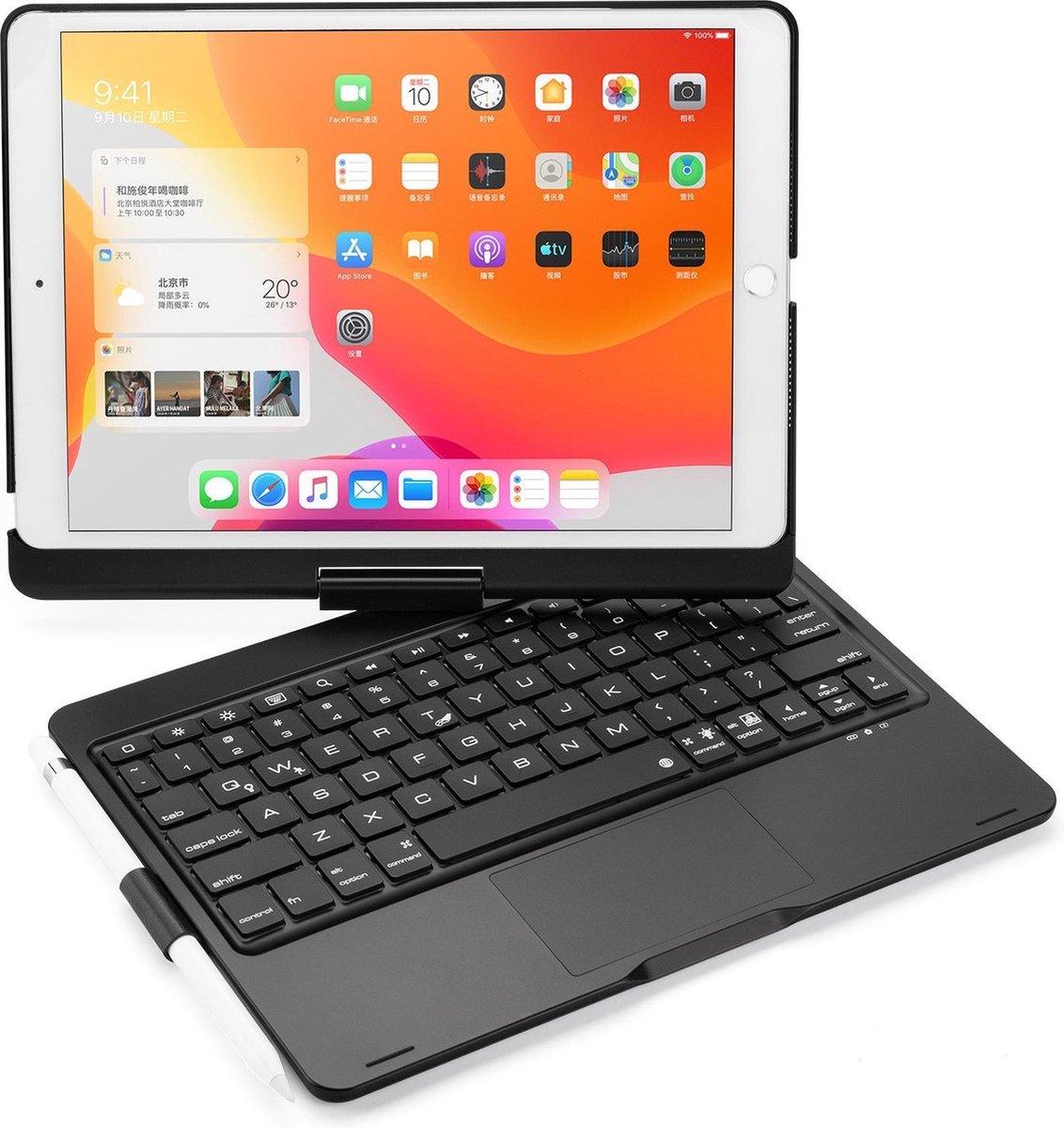 Bluetooth toetsenbord geschikt voor iPad 10.2 (2019 / 2020 / 2021) - QWERTY  -... | bol