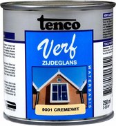 Tenco verf acryl zijdeglans crèmewit (RAL 9001) - 250 ml