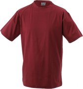 James and Nicholson - Unisex Medium T-Shirt met Ronde Hals (Bordeaux Rood)