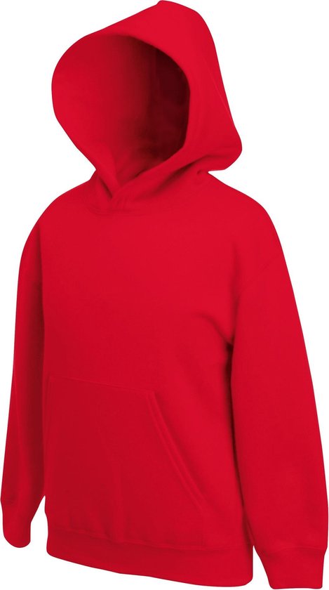 Fruit Of The Loom Kinder Unisex Premium 70/30 Sweatshirt met Capuchon / Hoodie (Rood)