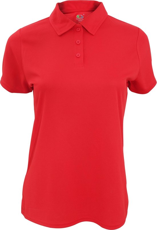 Fruit Of The Loom Polo Dames Vochtafvoerende Performance Poloshirt (Rood)