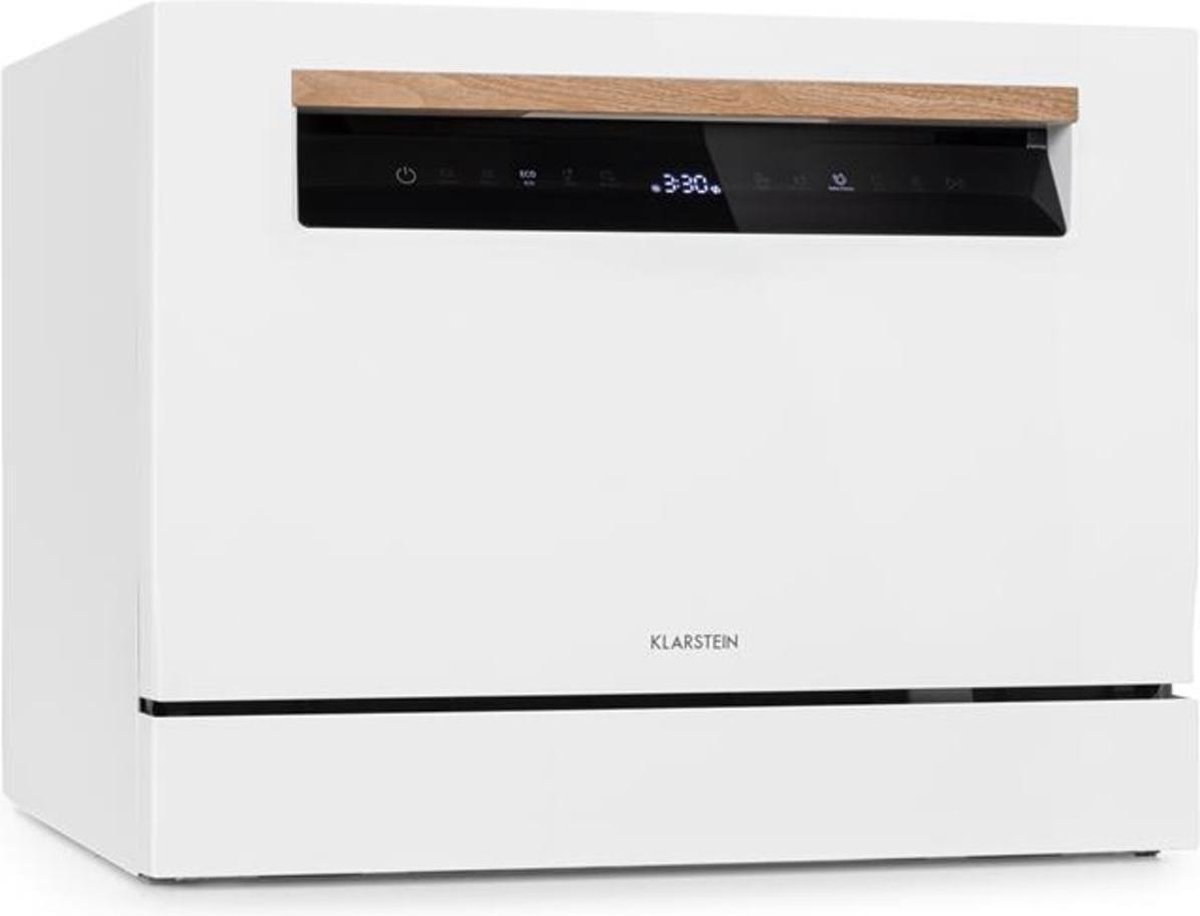 Klarstein Lagoona Min-Vaatwasser Tafelmodel Vrijstaande Vaatwasser Vermogen: 1380 Watt 6 Standaard Couverts Waterverbruik: 6 5 Liter 49 Db Touch Bedieningspaneel Wit
