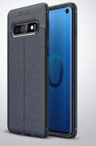 Xssive Leder look TPU Cover voor Samsung Galaxy S10 - Blauw