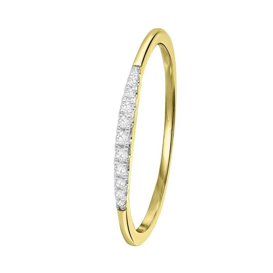 Lucardi Ringen  - 14 Karaat geelgouden ring met diamant (0,06ct)