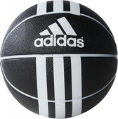 adidas 3 Stripes Rubber X Basketbal - zwart/wit - maat 6