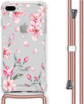 iMoshion Design hoesje met koord voor de iPhone 8 Plus / 7 Plus - Bloem - Roze