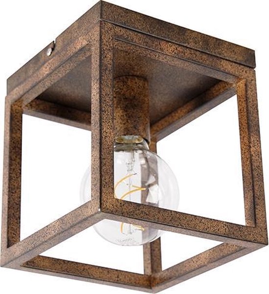 QAZQA cage - Industriele Plafondlamp - 1 lichts - L - Industrieel - Woonkamer | Slaapkamer | Keuken