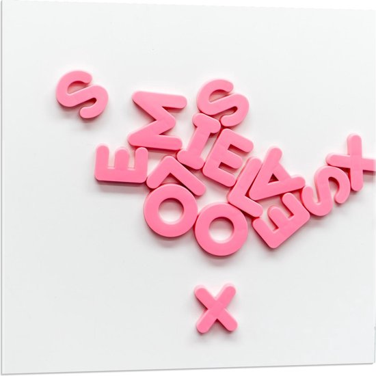 Acrylglas - Roze Letterfiguren - 80x80cm Foto op Acrylglas (Met Ophangsysteem)