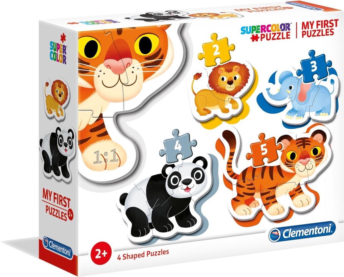 Clementoni legpuzzel My First Puzzle wilde dieren 2+3+4+5 stukjes 4 stuks