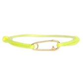Safety pin bracelet neon yellow