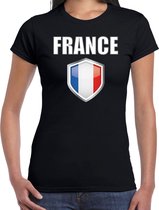 Frankrijk landen t-shirt zwart dames - Franse landen shirt / kleding - EK / WK / Olympische spelen France outfit S