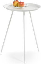 1x Metalen bijzettafeltje wit 39 x 53 cm - Zeller - Woondecoratie/accessoires - Bijzettafels - Metalen bijzet tafeltjes