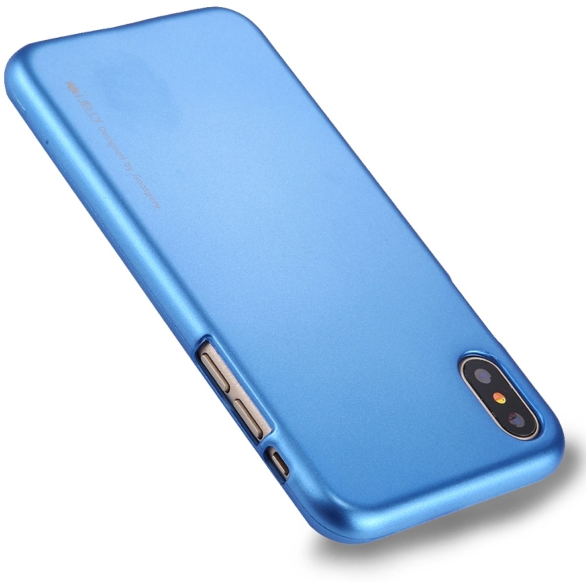 Let op type!! GOOSPERY MERCURY i JELLY for iPhone X  Metal and Oil Painting Soft TPU Protective Back Cover Case(Blue)