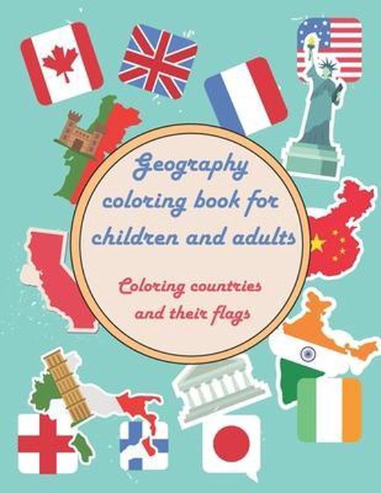 Geography coloring book for children and adults Coloring countries