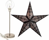 Decoratie kerstster Marrakesh 60 cm inclusief tafellamp/lamp standaard - Decoratie sterren lampionnen op standaard