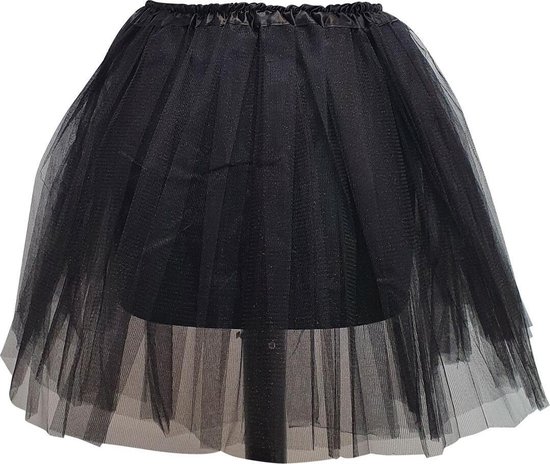 Tutu – Petticoat – Tule rokje – Zwart - 40 cm - 3 lagen tule - Ballet rokje -Maat 152 t/m 42