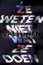 Glitch art met de tekst 'Ze weten niet wat ze doen'.