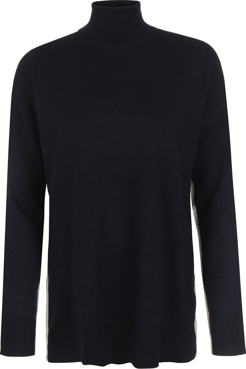 Steppin' Out Vrouwen Pull Cowl Contrast Blauw 80;Viscose,;20;Polyamide Maat: XL
