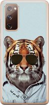 Samsung S20 FE hoesje siliconen - Tijger wild | Samsung Galaxy S20 FE case | blauw | TPU backcover transparant