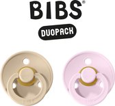 BIBS Fopspeen - Maat 2 (6-18 maanden) DUOPACK - Vanilla & Baby Pink - BIBS tutjes - BIBS sucettes